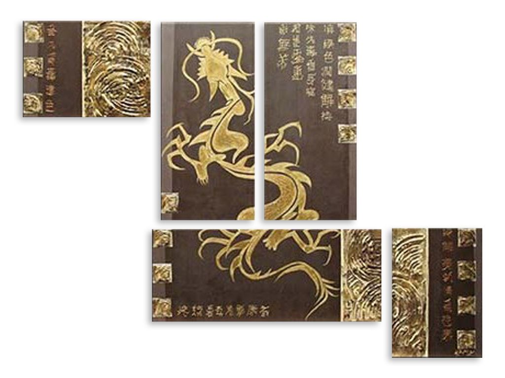 Модульная картина "Китайские знаки" интернен-магазин Мнекартину
