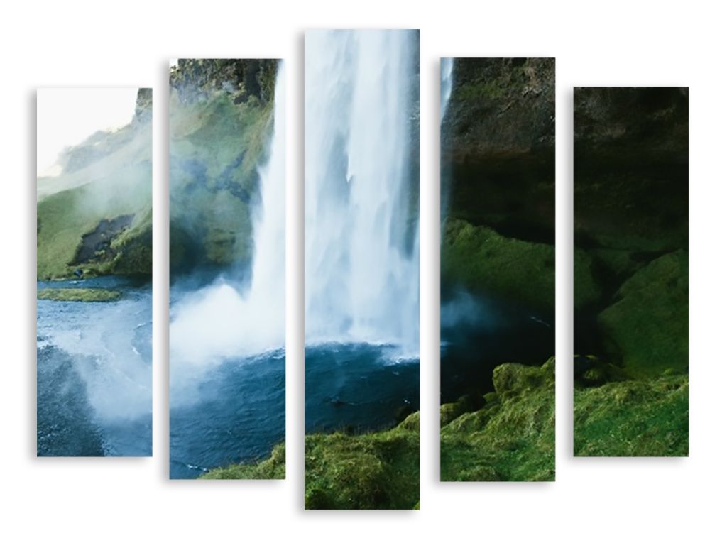 Модульная картина "Высокий водопад" интернен-магазин Мнекартину
