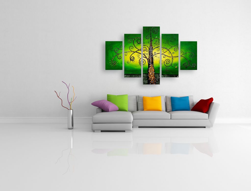 Модульная картина "Денежное дерево" интернен-магазин Мнекартину