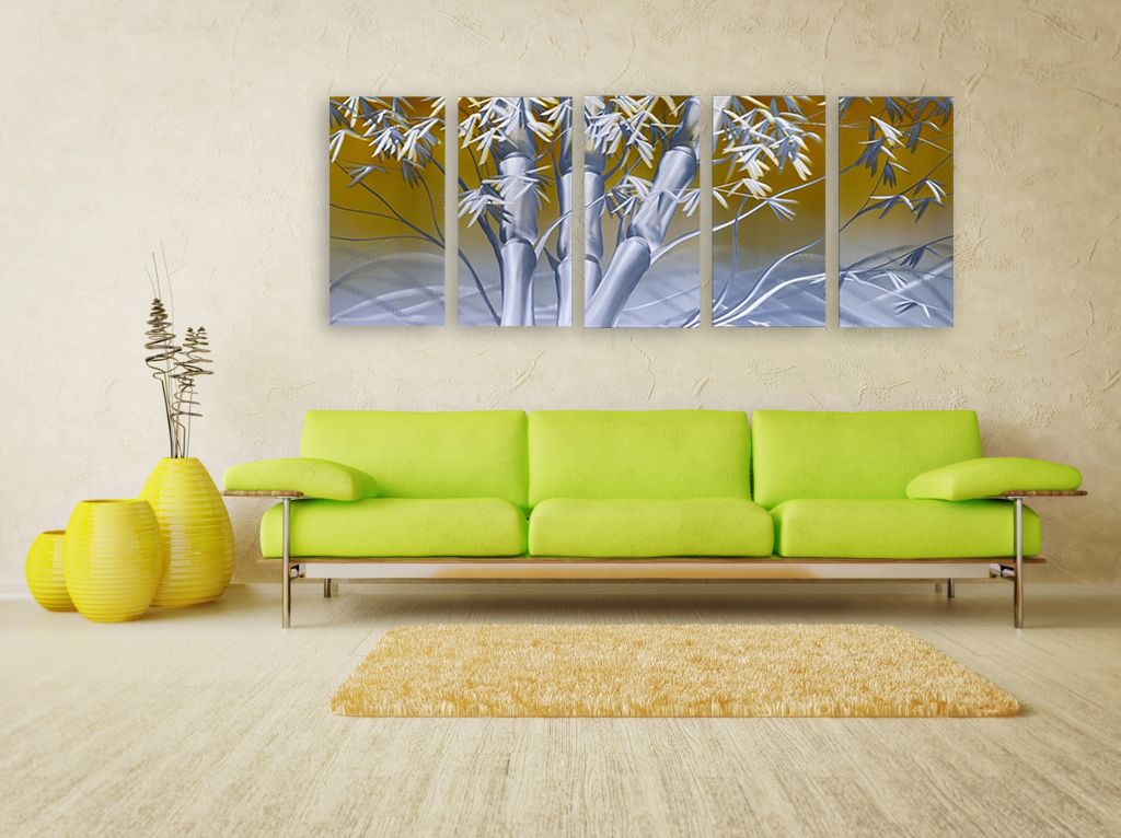 Модульная картина "Бамбук в лучах" интернен-магазин Мнекартину