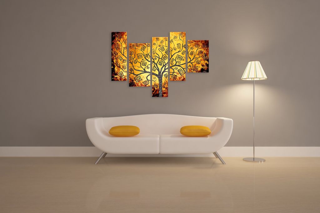 Модульная картина "Оранжевое дерево" интернен-магазин Мнекартину