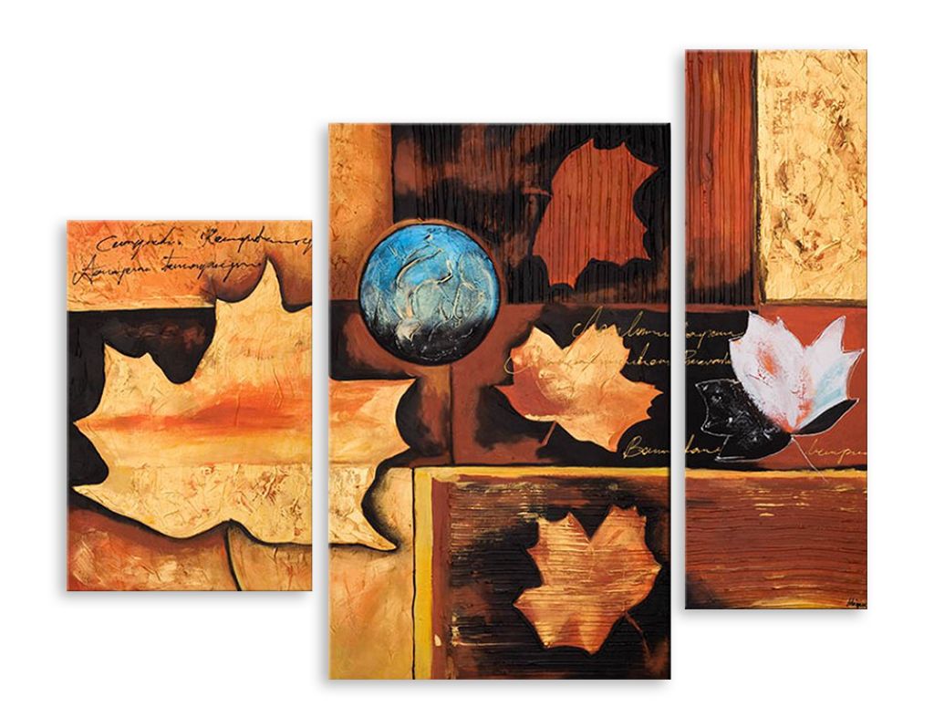 Модульная картина "Осенние листья" интернен-магазин Мнекартину