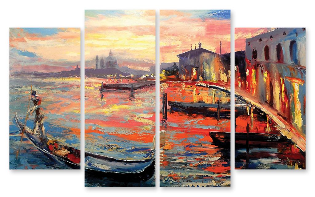 Модульная картина "Закат в Венеции" интернен-магазин Мнекартину