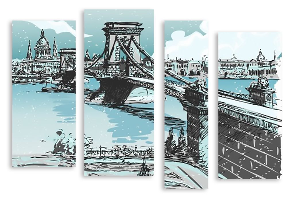 Модульная картина "Лондонский мост" интернен-магазин Мнекартину