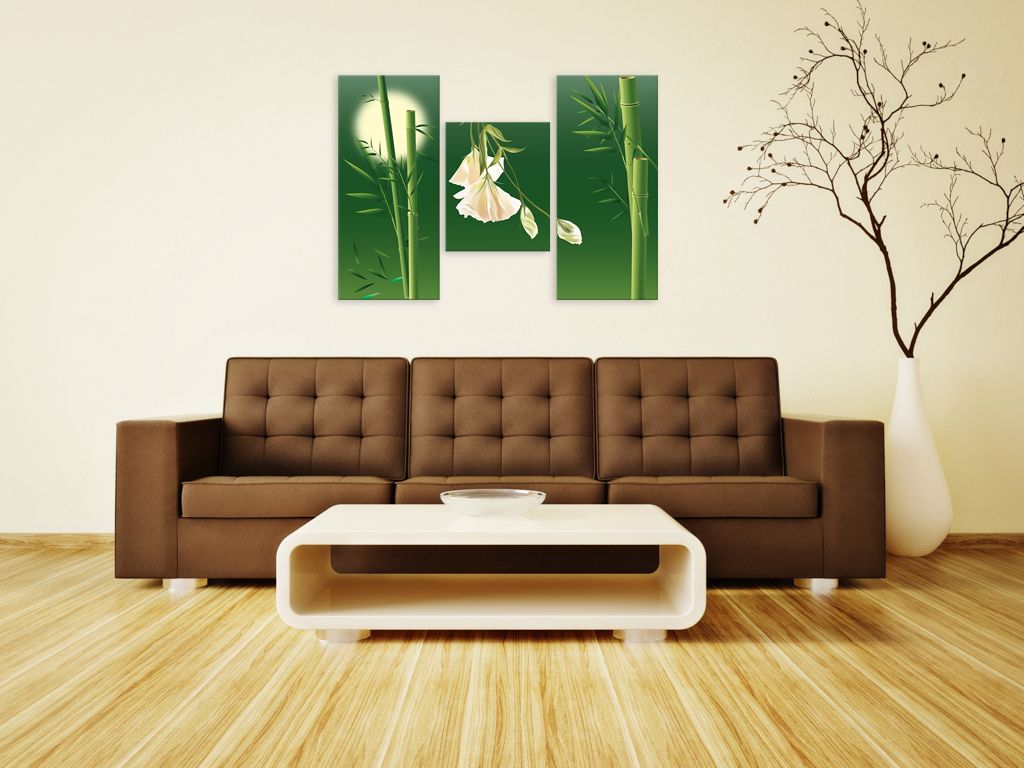 Модульная картина "Цветущий бамбук" интернен-магазин Мнекартину