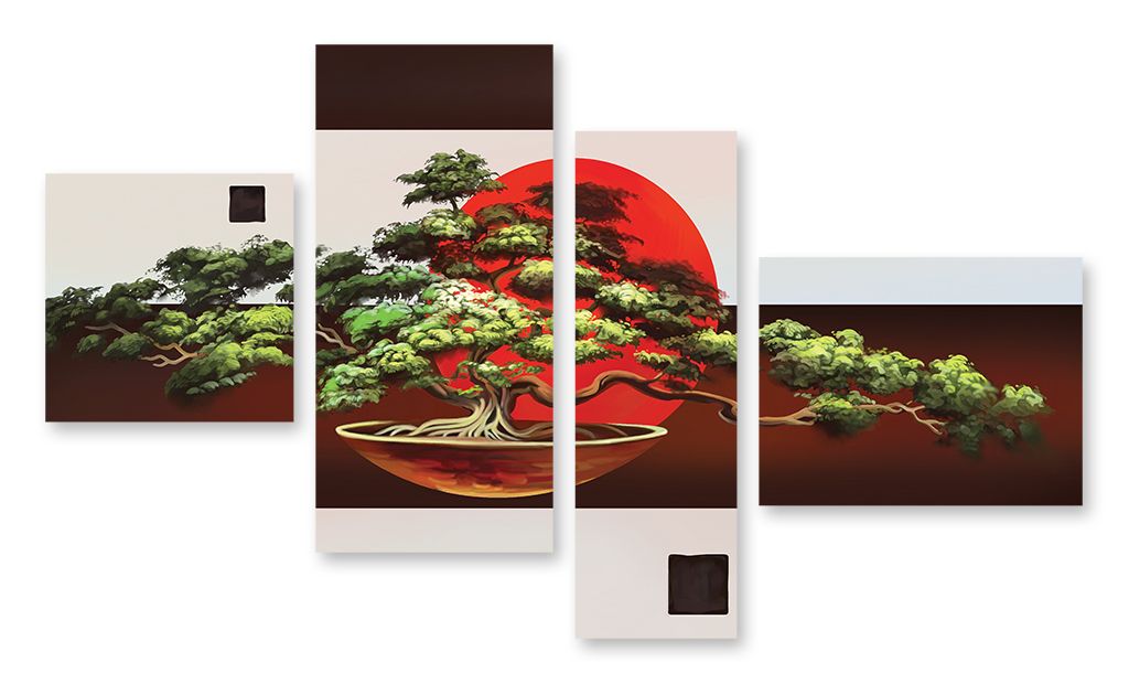 Модульная картина "Японский бонсай" интернен-магазин Мнекартину
