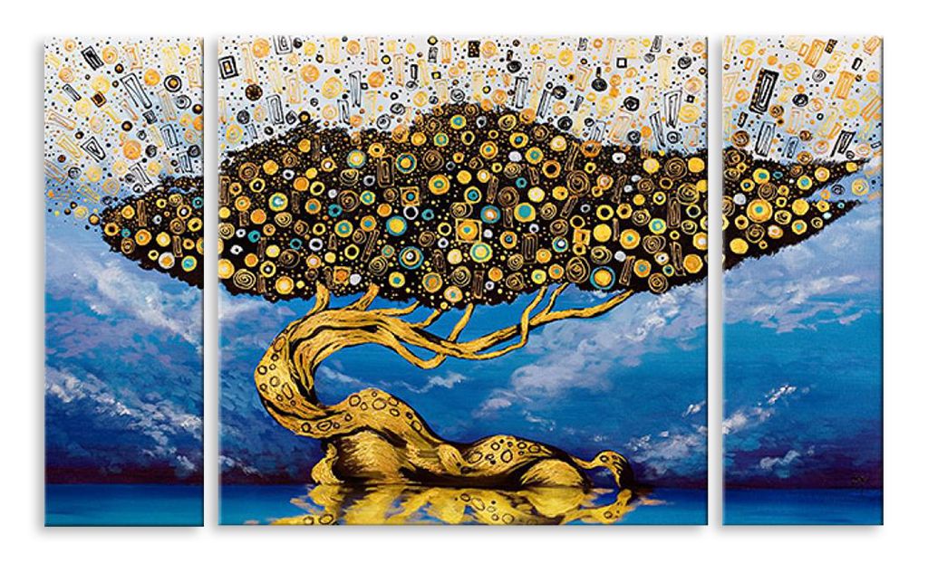 Модульная картина "Дерево-иллюзия" интернен-магазин Мнекартину