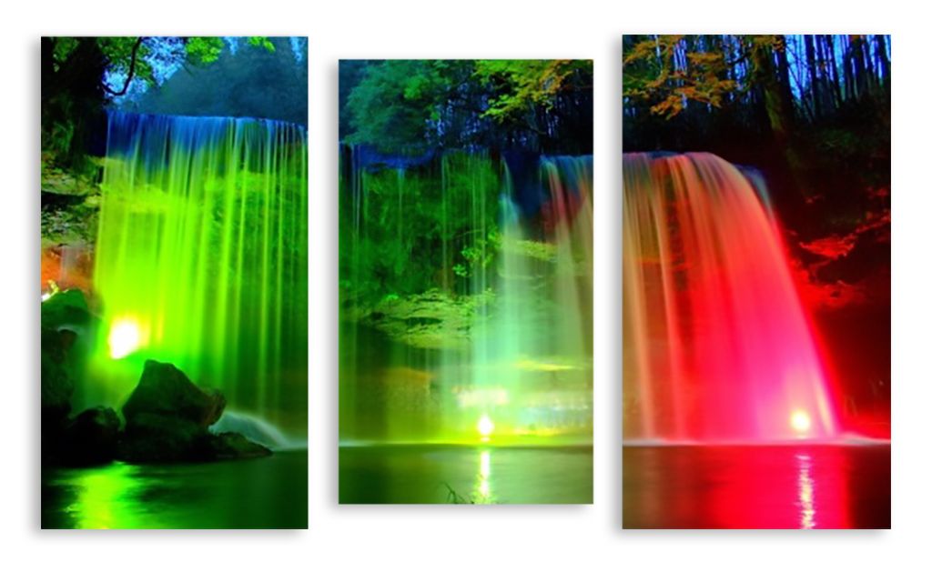 Модульная картина "Цветной водопад" интернен-магазин Мнекартину
