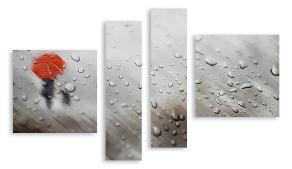 Модульная картина "Под дождем" интернен-магазин Мнекартину