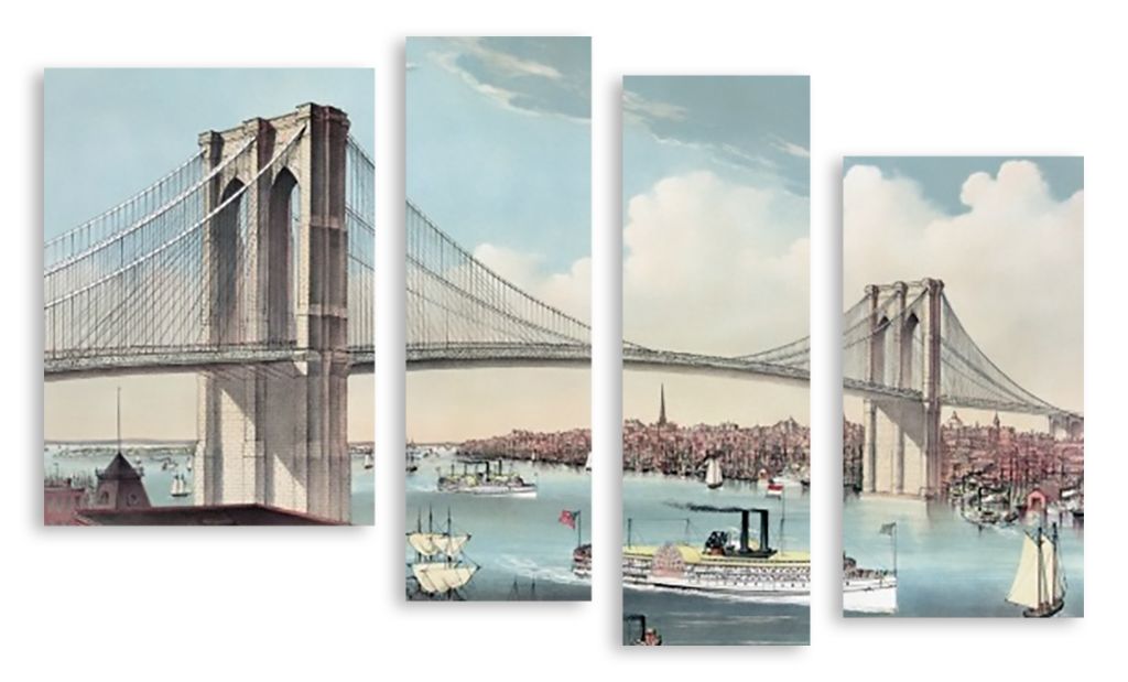 Модульная картина "Бруклинский мост" интернен-магазин Мнекартину
