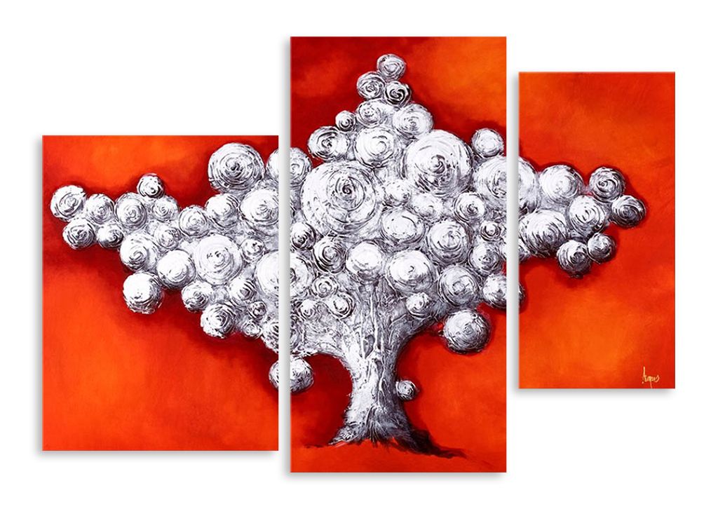 Модульная картина "Дерево из клубков" интернен-магазин Мнекартину