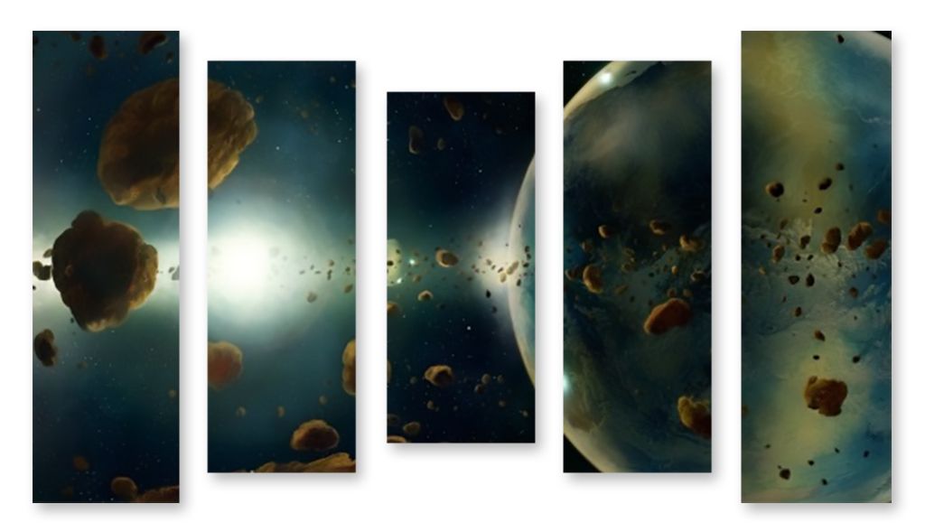 Модульная картина "Астероиды" интернен-магазин Мнекартину