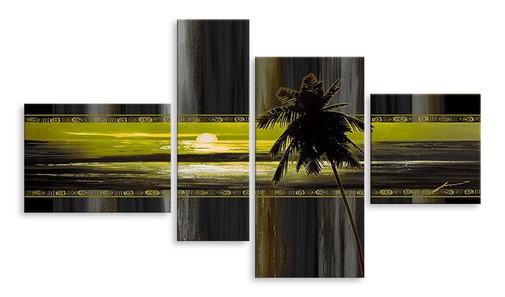 Модульная картина "Пальма на закате" интернен-магазин Мнекартину