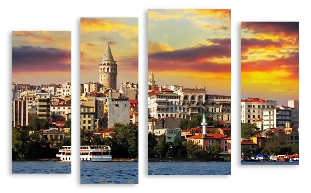 Модульная картина "Закат в Стамбуле" интернен-магазин Мнекартину