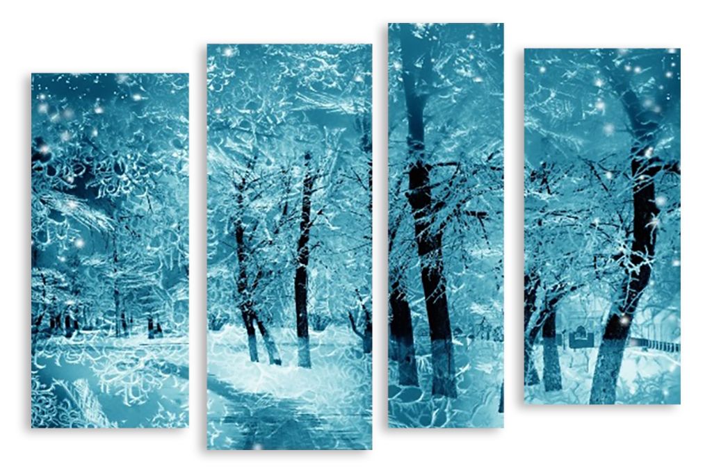 Модульная картина "Ледяной лес" интернен-магазин Мнекартину