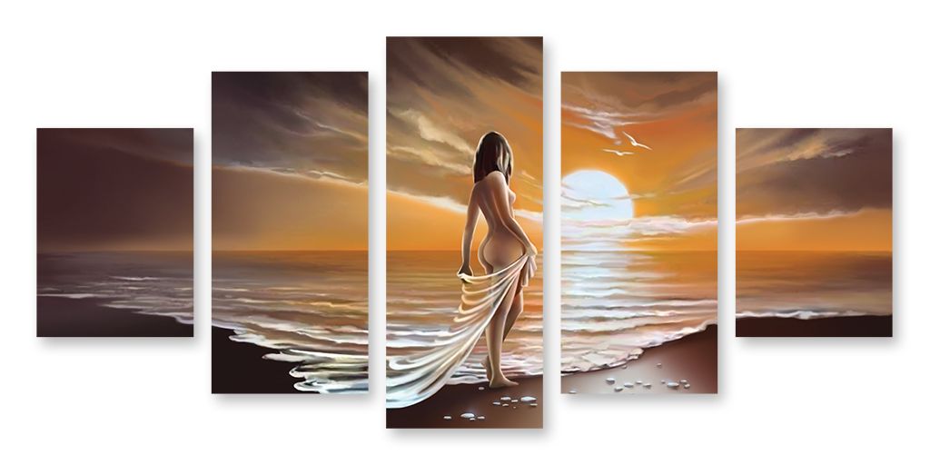 Модульная картина "Девушка у моря" интернен-магазин Мнекартину