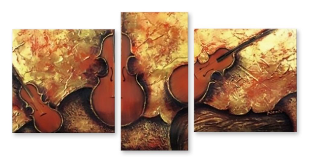 Модульная картина "Скрипки" интернен-магазин Мнекартину