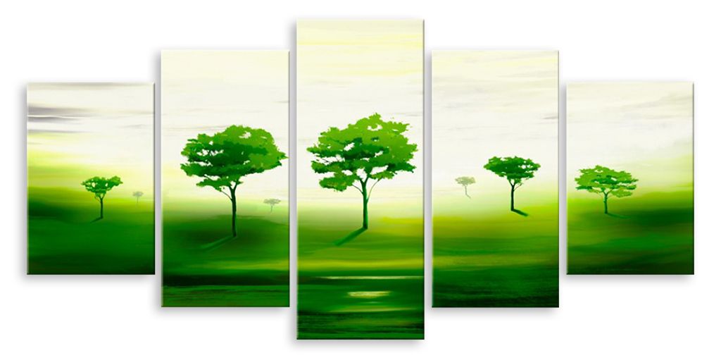 Модульная картина "Зелёные деревья" интернен-магазин Мнекартину