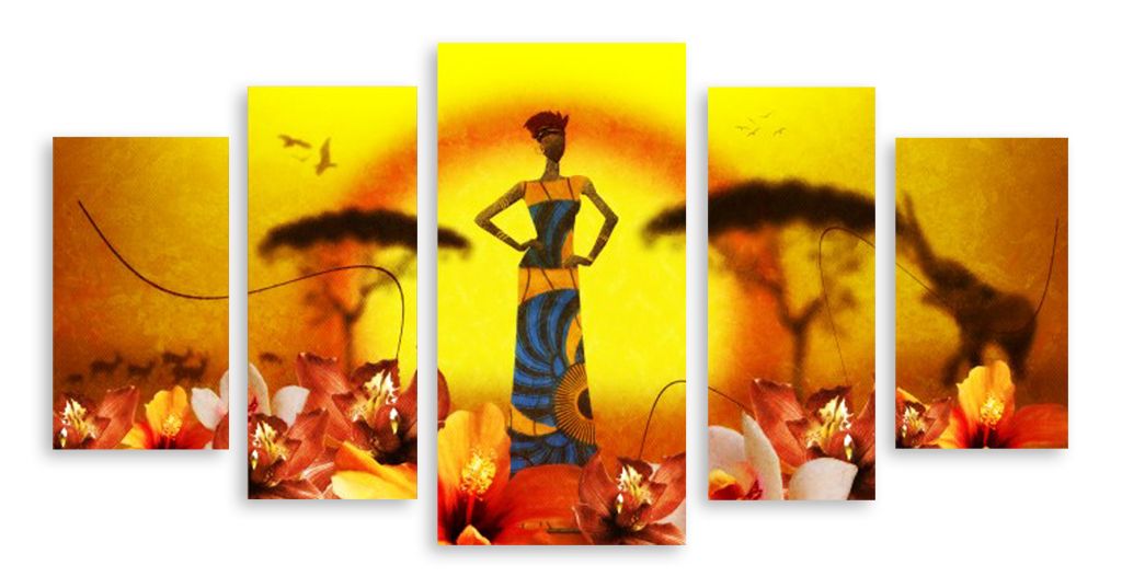 Модульная картина "Цветочная Африка" интернен-магазин Мнекартину