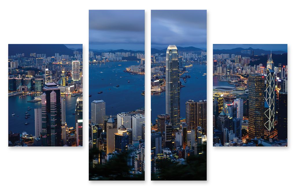 Модульная картина "Гонконг.Панорама" интернен-магазин Мнекартину