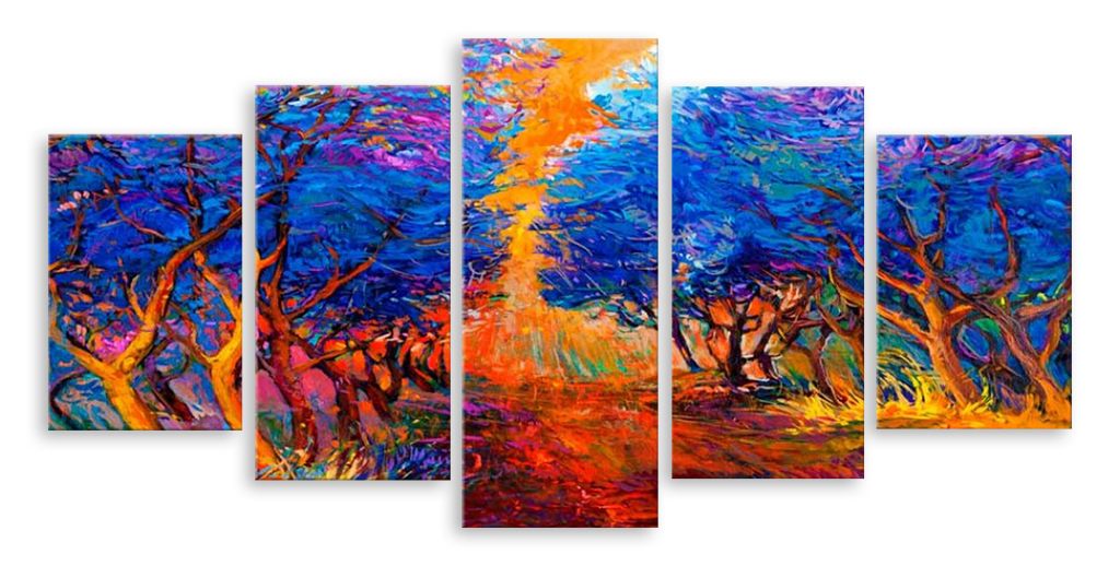 Модульная картина "Красочный лес" интернен-магазин Мнекартину