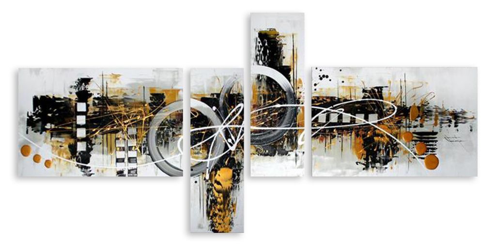 Модульная картина "Город в абстракции" интернен-магазин Мнекартину