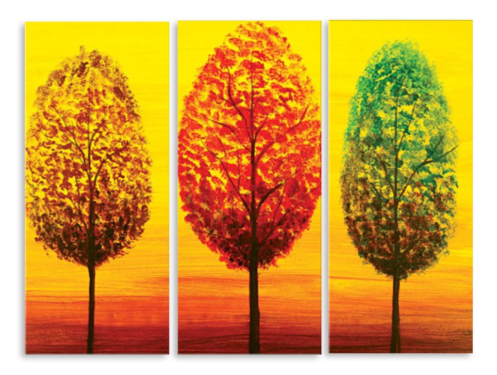 Модульная картина "Три дерева" интернен-магазин Мнекартину