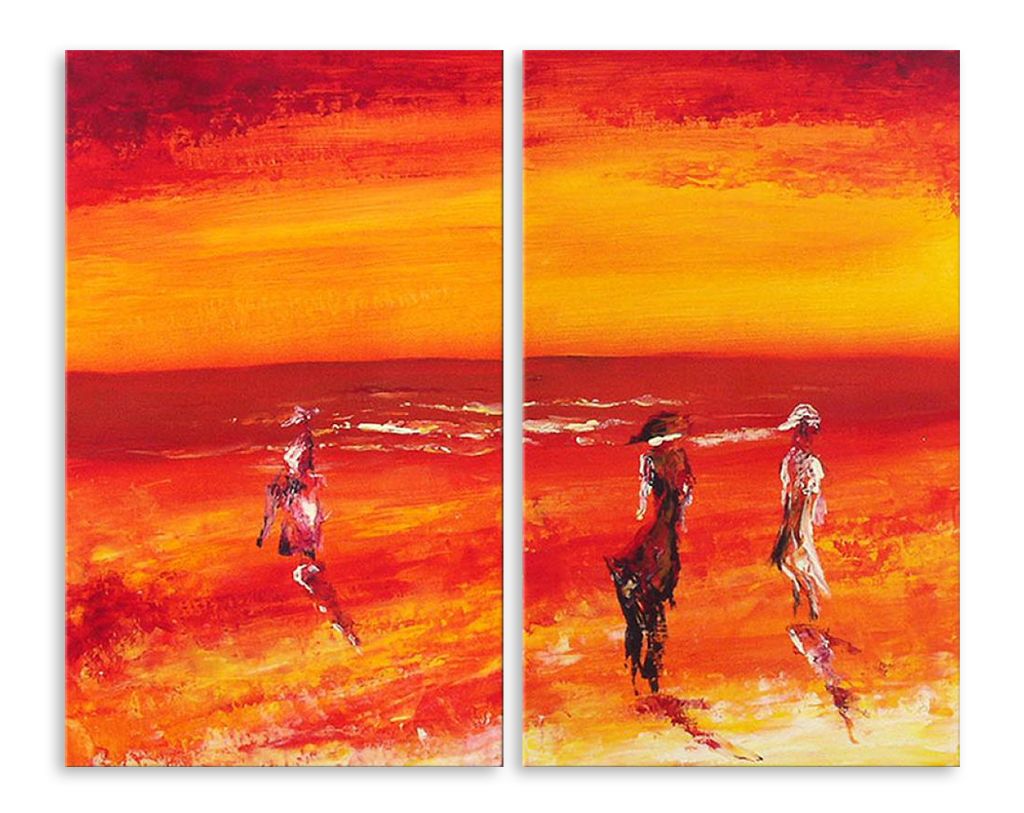 Модульная картина "Оранжевое побережье" интернен-магазин Мнекартину