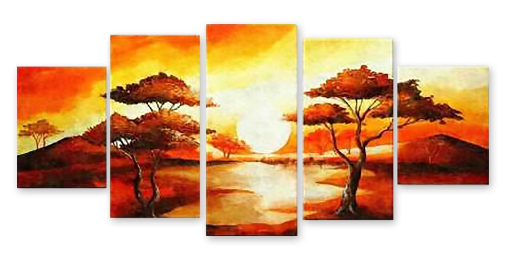Модульная картина "Африканский пейзаж" интернен-магазин Мнекартину