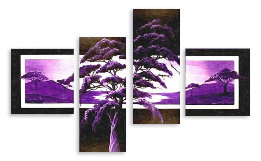 Модульная картина "Фиолетовое дерево" интернен-магазин Мнекартину