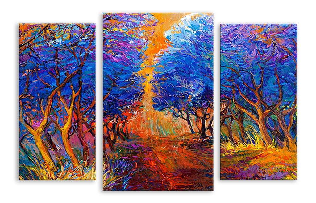 Модульная картина "Красочный лес" интернен-магазин Мнекартину