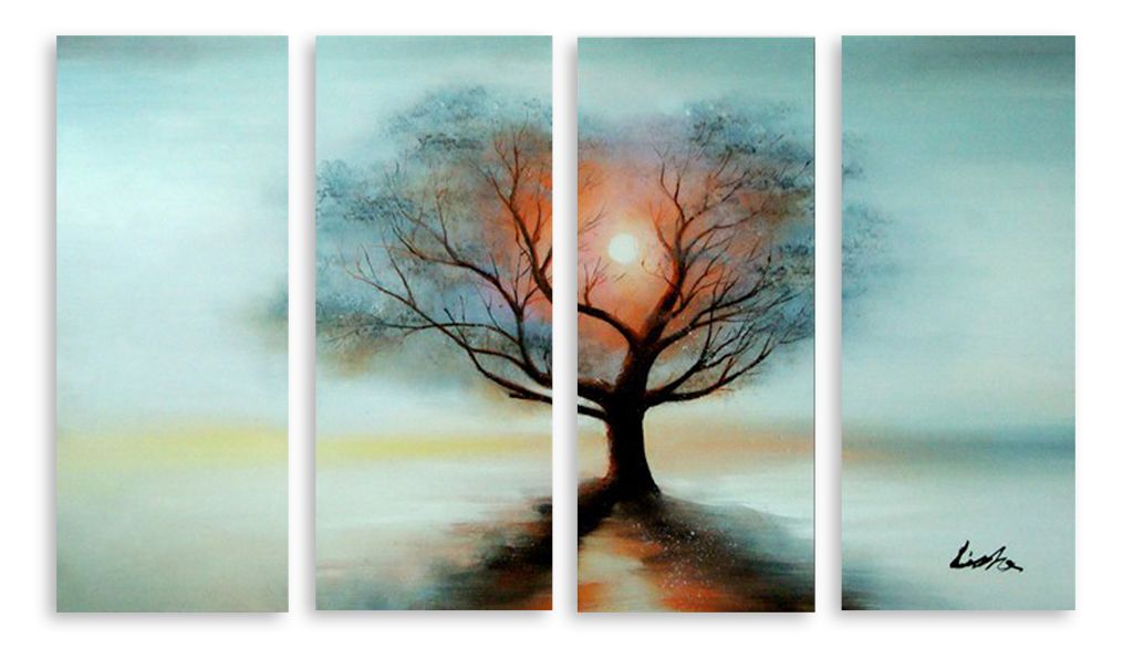 Модульная картина "Дерево в тумане" интернен-магазин Мнекартину
