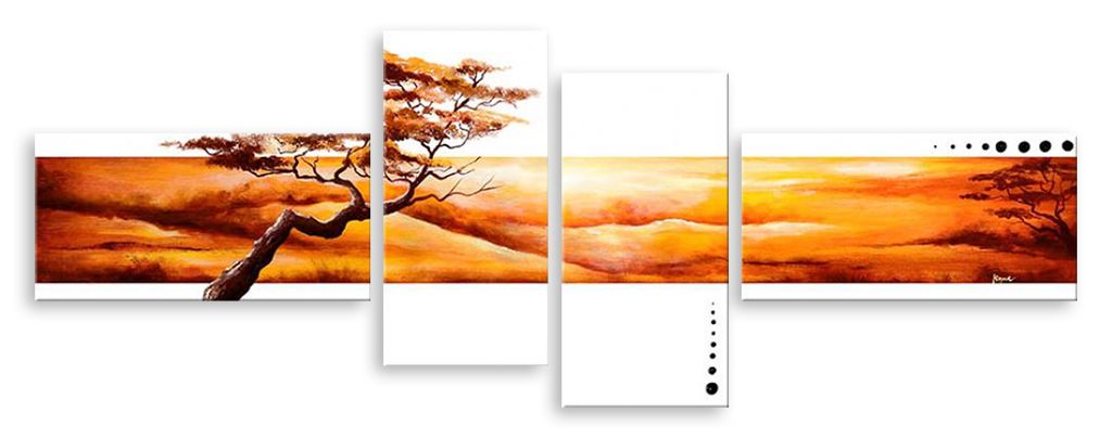 Модульная картина "Оранжевый закат" интернен-магазин Мнекартину