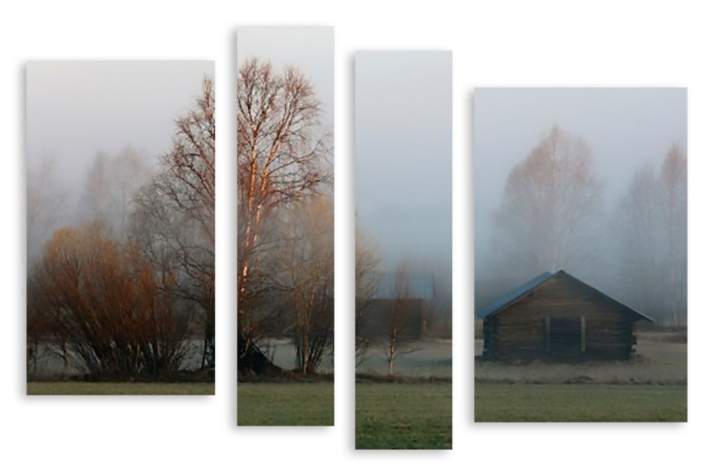 Модульная картина "В тумане" интернен-магазин Мнекартину