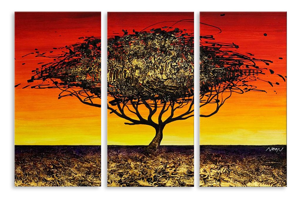 Модульная картина "Дерево красками" интернен-магазин Мнекартину