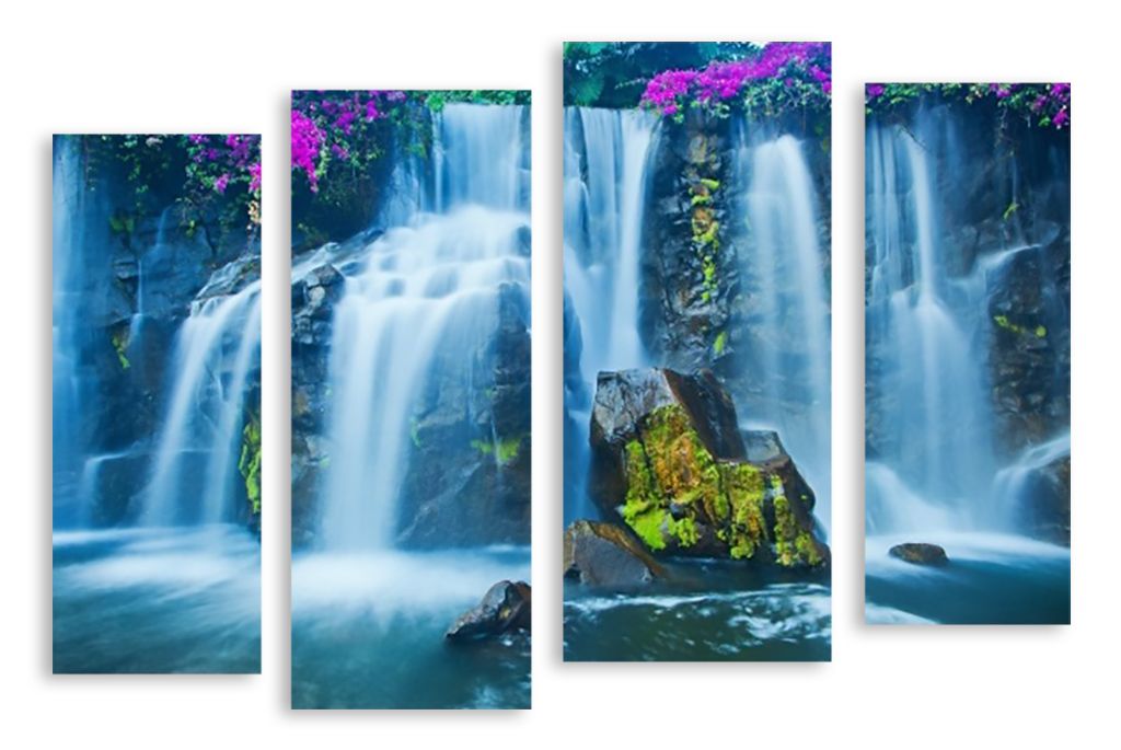 Модульная картина "Голубой водопад" интернен-магазин Мнекартину