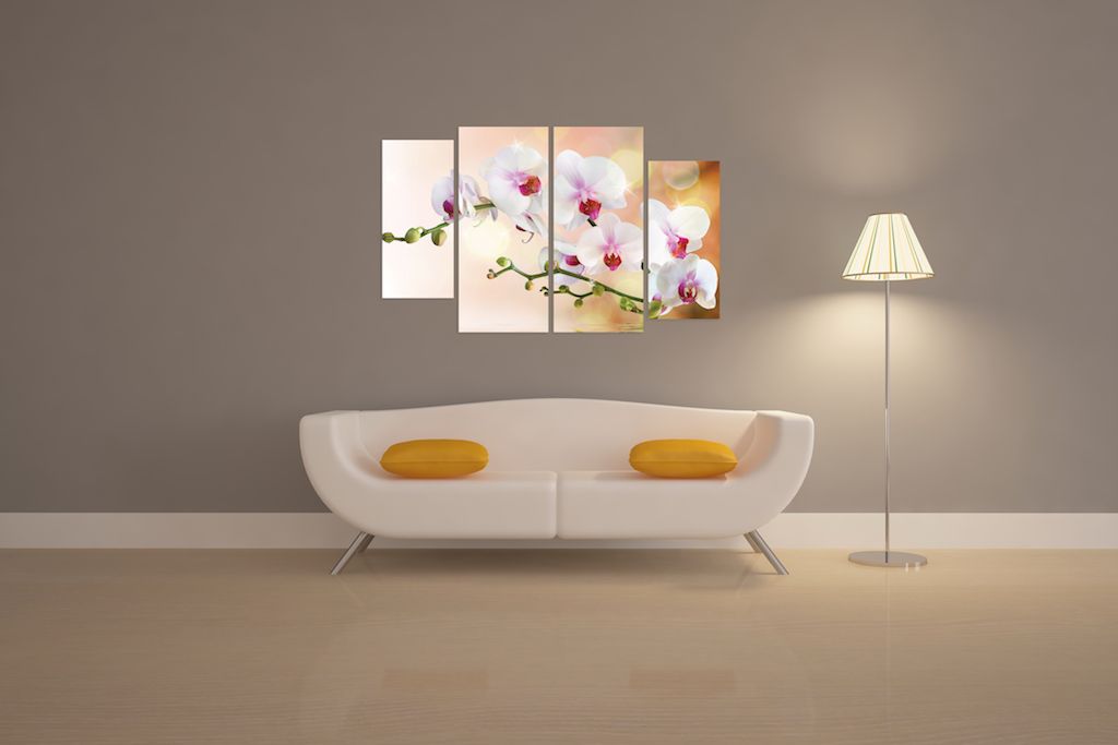 Модульная картина "Орхидеи на воде" интернен-магазин Мнекартину
