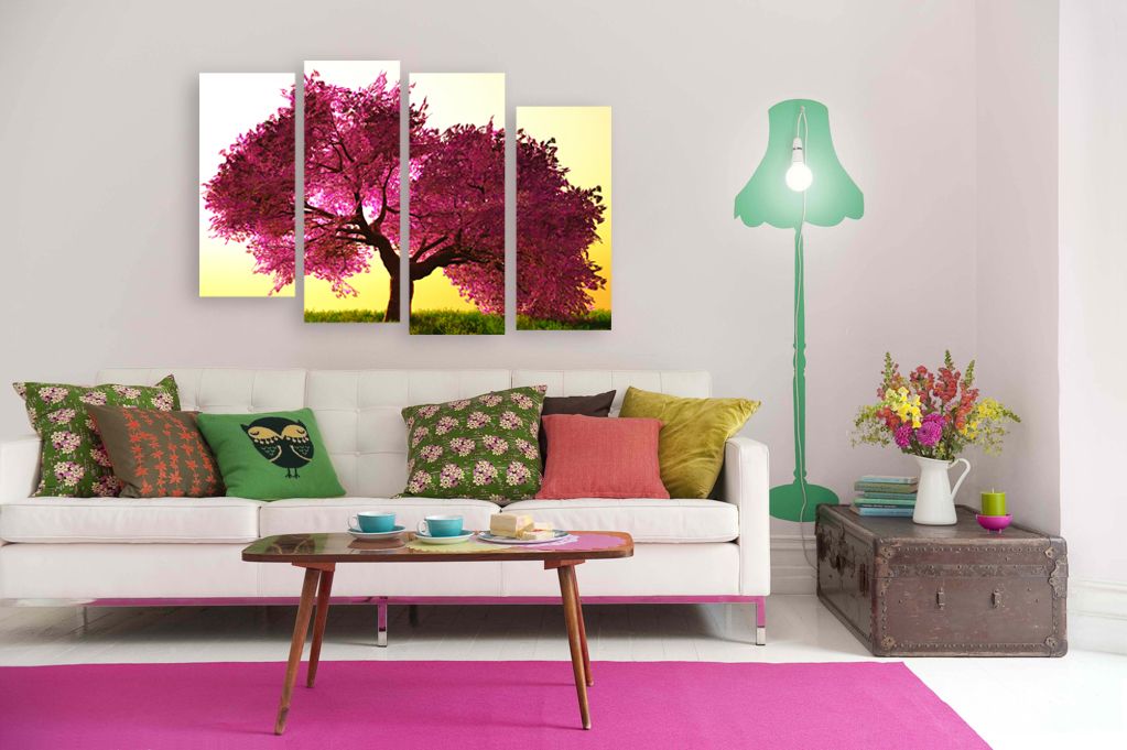 Модульная картина "Цветущее дерево" интернен-магазин Мнекартину