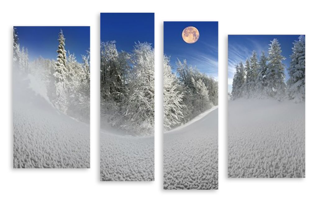 Модульная картина "Снежный холм" интернен-магазин Мнекартину
