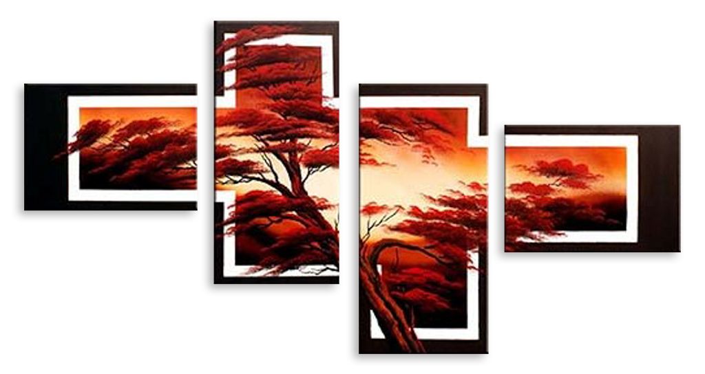 Модульная картина "Дерево на рассвете" интернен-магазин Мнекартину