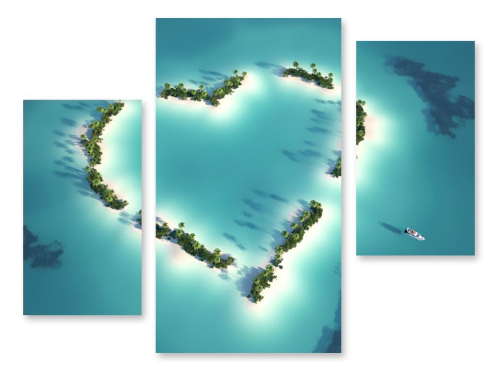 Модульная картина "Сердце океана" интернен-магазин Мнекартину