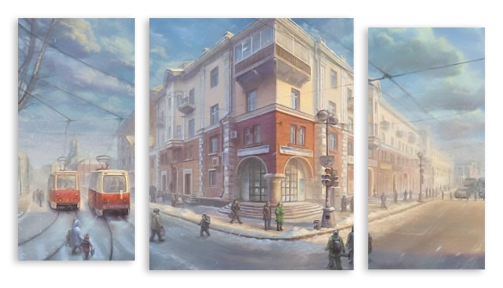 Модульная картина "Старый город" интернен-магазин Мнекартину