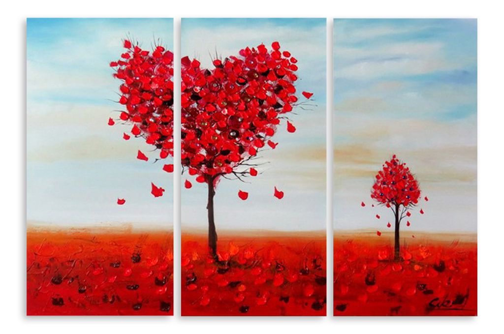 Модульная картина "Дерево-сердце" интернен-магазин Мнекартину