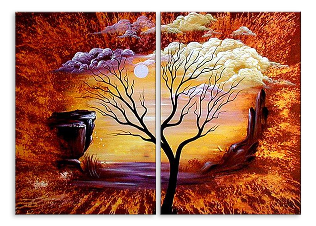 Модульная картина "Дерево под облаками" интернен-магазин Мнекартину