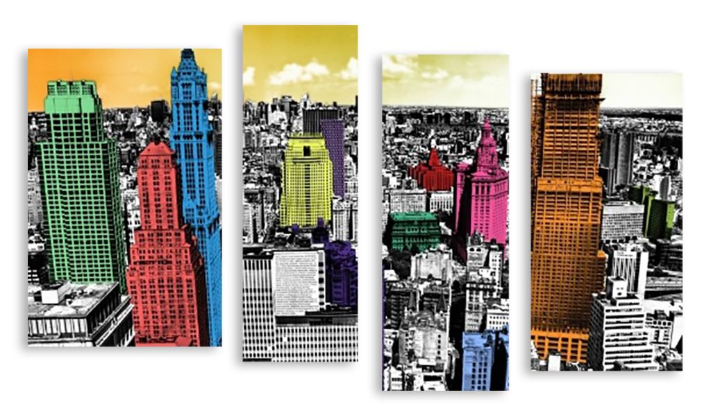 Модульная картина "Цветной Нью-Йорк" интернен-магазин Мнекартину