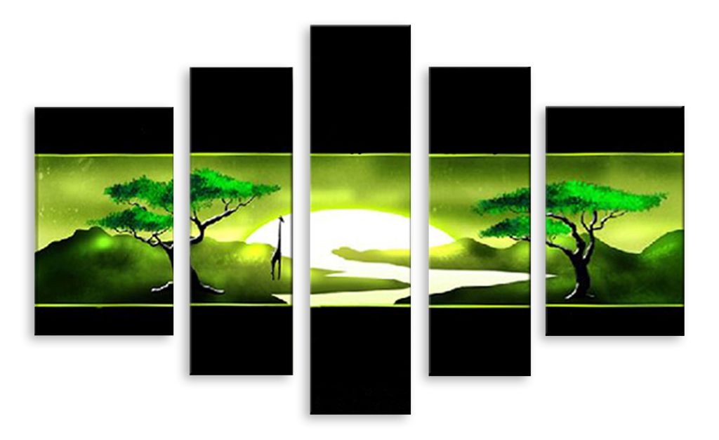 Модульная картина "Зеленая Африка" интернен-магазин Мнекартину