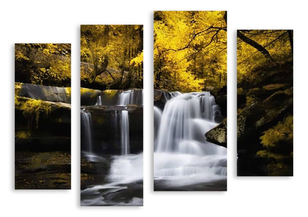 Модульная картина "Осенний водопад" интернен-магазин Мнекартину