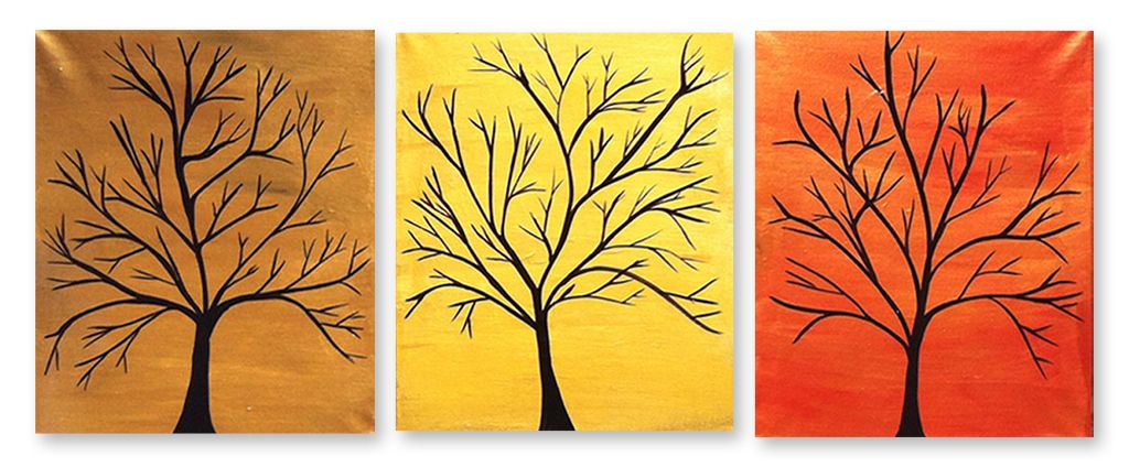 Модульная картина "3 дерева" интернен-магазин Мнекартину