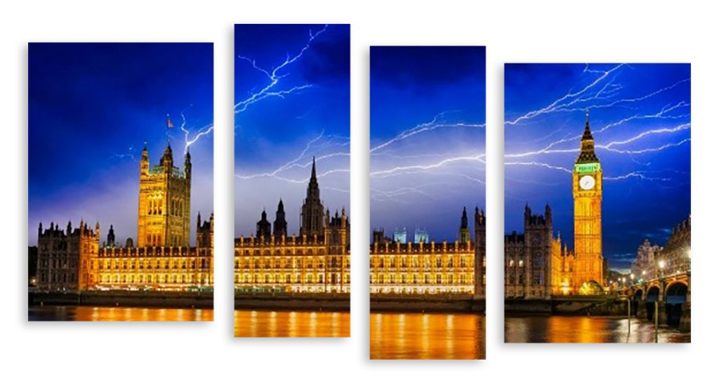 Модульная картина "Гроза над Лондоном" интернен-магазин Мнекартину