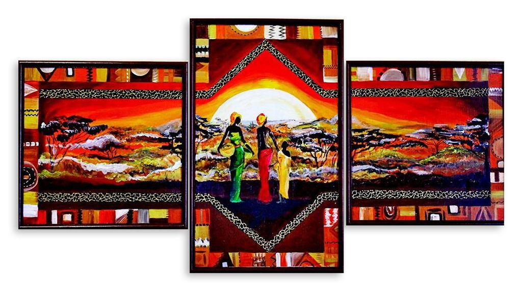 Модульная картина "Яркая Африка" интернен-магазин Мнекартину